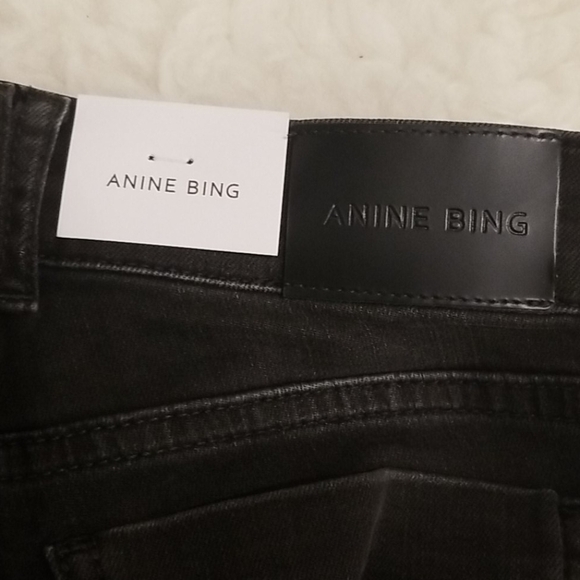 💕ANINE BING💕 CROPPED JEAN WITH ZIPPERS CHARCOAL - Picture 15 of 16
